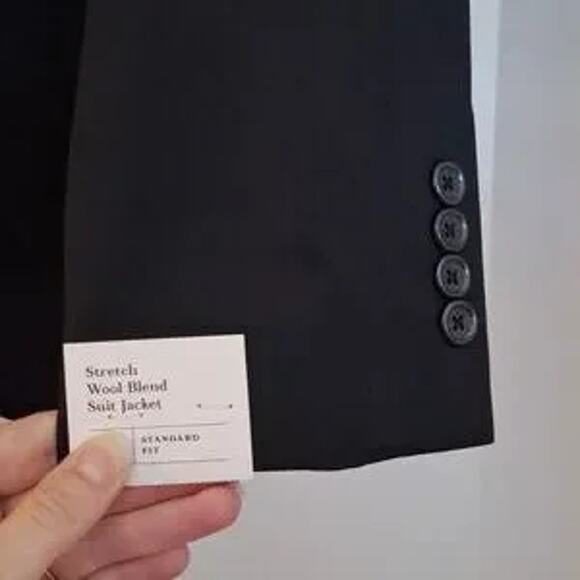 BRAND NEW! Men's Standard Fit 2 Button Suit Jacket - BLACK - Goodfellow & Co 34L - Picture 7 of 10